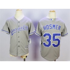 MLB Kansas City Royals 35 Eric Hosmer Grey Road 2015 Cool Base Youth Jersey