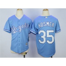 MLB Kansas City Royals 35 Eric Hosmer Light Blue Cool Base Baseball Youth Jersey