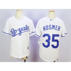 MLB Kansas City Royals 35 Eric Hosmer White 2015 Cool Base Youth Jersey