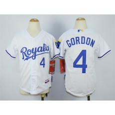 MLB Kansas City Royals 4 Alex Gordon White Youth Jersey