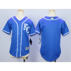 MLB Kansas City Royals Blank Alternate Blue KC 2015 Cool Base Youth Jersey