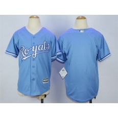 MLB Kansas City Royals Blank Light Blue Cool Base Baseball Youth Jersey