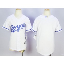 MLB Kansas City Royals Blank White 2015 Cool Base Youth Jersey