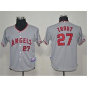 MLB Los Angeles Angels 27 Mike Trout Grey Youth Jersey