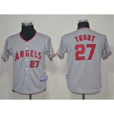 MLB Los Angeles Angels 27 Mike Trout Grey Youth Jersey