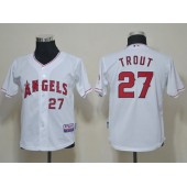 MLB Los Angeles Angels 27 Mike Trout White Youth Jersey