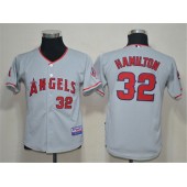 MLB Los Angeles Angels 32 Hamilton Grey Cool Base Youth Jersey