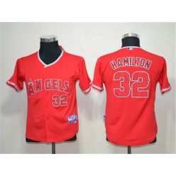 MLB Los Angeles Angels 32 Hamilton Red Youth Jersey