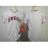 MLB Los Angeles Angels Blank White Youth Jersey