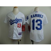 MLB Los Angeles Dodgers 13 Hanley Ramirez White Youth Jersey