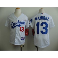 MLB Los Angeles Dodgers 13 Hanley Ramirez White Youth Jersey