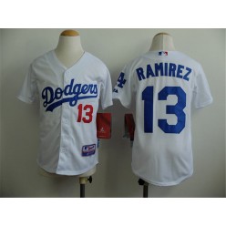 MLB Los Angeles Dodgers 13 Hanley Ramirez White Youth Jersey