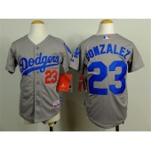 MLB Los Angeles Dodgers 23 Adrian Gonzalez 2014 Gray Youth Jersey
