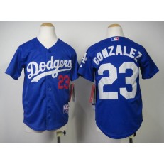MLB Los Angeles Dodgers 23 Adrian Gonzalez Blue Youth Jersey