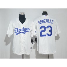 MLB Los Angeles Dodgers 23 Adrian Gonzalez White Cool Base Stitched Youth Jersey