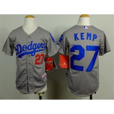 MLB Los Angeles Dodgers 27 Matt Kemp 2014 Gray Youth Jersey