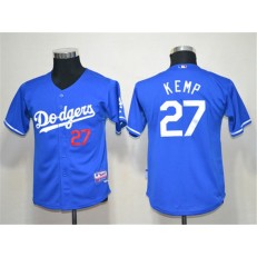 MLB Los Angeles Dodgers 27 Matt Kemp Blue Youth Jersey