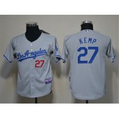 MLB Los Angeles Dodgers 27 Matt Kemp Grey Youth Jersey
