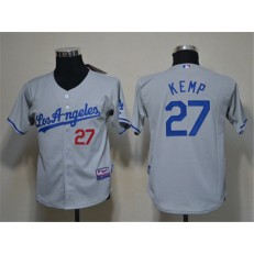 MLB Los Angeles Dodgers 27 Matt Kemp Grey Youth Jersey