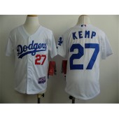 MLB Los Angeles Dodgers 27 Matt Kemp White Youth Jersey