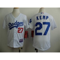 MLB Los Angeles Dodgers 27 Matt Kemp White Youth Jersey