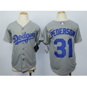 MLB Los Angeles Dodgers 31 Joc Pederson Away Gray 2015 Cool Base Youth Jersey