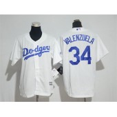 MLB Los Angeles Dodgers 34 Fernando Valenzuela White Cool Base Stitched Youth Jersey