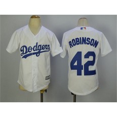 MLB Los Angeles Dodgers 42 Jackie Robinson White 2015 Cool Base Youth Jersey