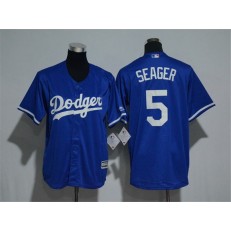 MLB Los Angeles Dodgers 5 Corey Seager Blue Cool Base Stitched Youth Jersey