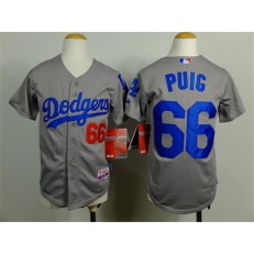 MLB Los Angeles Dodgers 66 Yasiel Puig 2014 Gray Youth Jersey