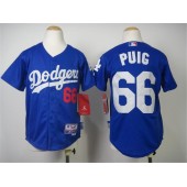 MLB Los Angeles Dodgers 66 Yasiel Puig Blue Youth Jersey