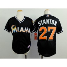 MLB Miami Marlins 27 Mike Stanton Black Youth Jersey
