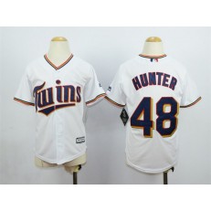 MLB Minnesota Twins 48 Torii Hunter 2015 White Youth Jersey
