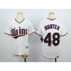 MLB Minnesota Twins 48 Torii Hunter 2015 White Youth Jersey