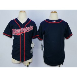 MLB Minnesota Twins Blank Navy Blue Cool Base Youth Jersey