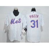 MLB New York Mets 31 Mike Piazza Retired White Stitched Majestic Cool Base Youth Jersey