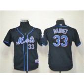 MLB New York Mets 33 Matt Harvey Black Cool Base Youth Jersey