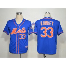 MLB New York Mets 33 Matt Harvey Blue Cool Base Youth Jersey