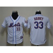 MLB New York Mets 33 Matt Harvey White Youth Jersey
