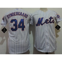 MLB New York Mets 34 Noah Syndergaard White Cool Base Youth Jersey