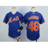 MLB New York Mets 48 Jacob deGrom Blue 2015 Cool Base Youth Jersey