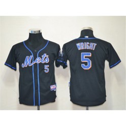 MLB New York Mets 5 David Wright Black Cool Base Youth Jersey