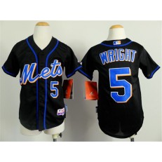 MLB New York Mets 5 David Wright Black Youth Jersey