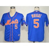 MLB New York Mets 5 David Wright Blue Cool Base Youth Jersey