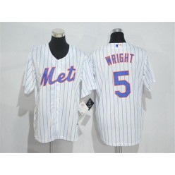 MLB New York Mets 5 David Wright Retired White Stitched Majestic Cool Base Youth Jersey