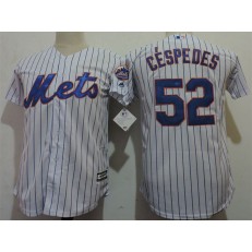 MLB New York Mets 52 Yoenis Cespedes White Cool Base Youth Jersey