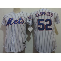 MLB New York Mets 52 Yoenis Cespedes White Cool Base Youth Jersey