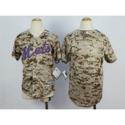 MLB New York Mets Blank Alternate Camo 2015 Cool Base Youth Jersey