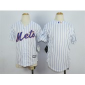 MLB New York Mets Blank Home White Pinstripe 2015 Cool Base Youth Jersey