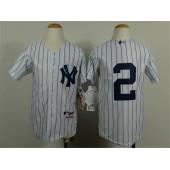 MLB New York Yankees 2 Derek Jeter White Youth Jersey